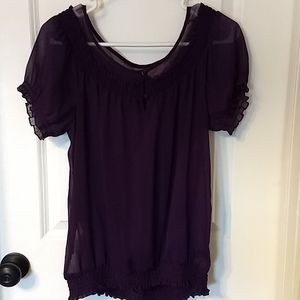 Express sheer short sleeve top